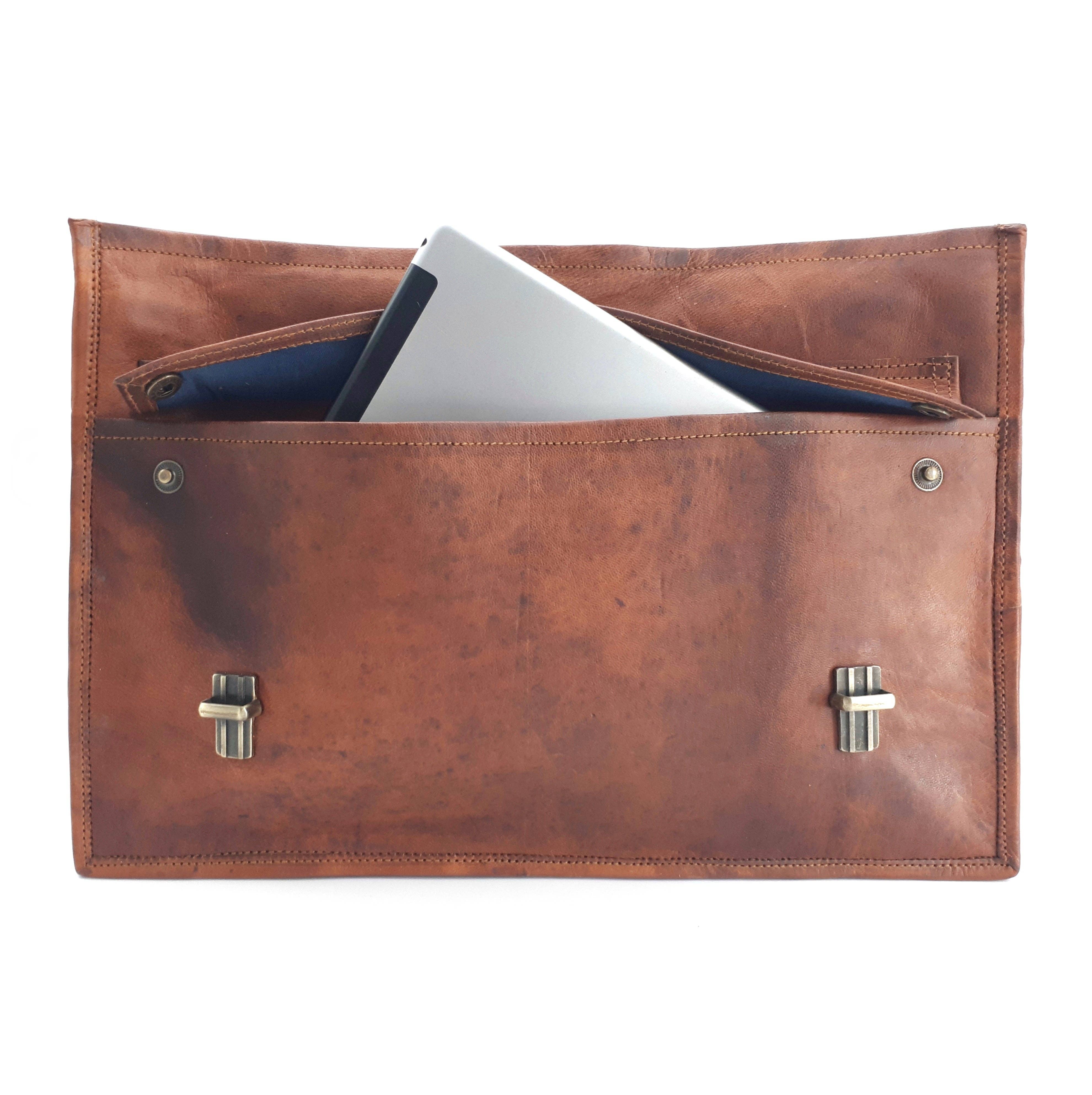 Rust Sydney – wholesale Laptop bag – Unisex – The Big Pommie 16-inch Old School Leather Satchel Bag8