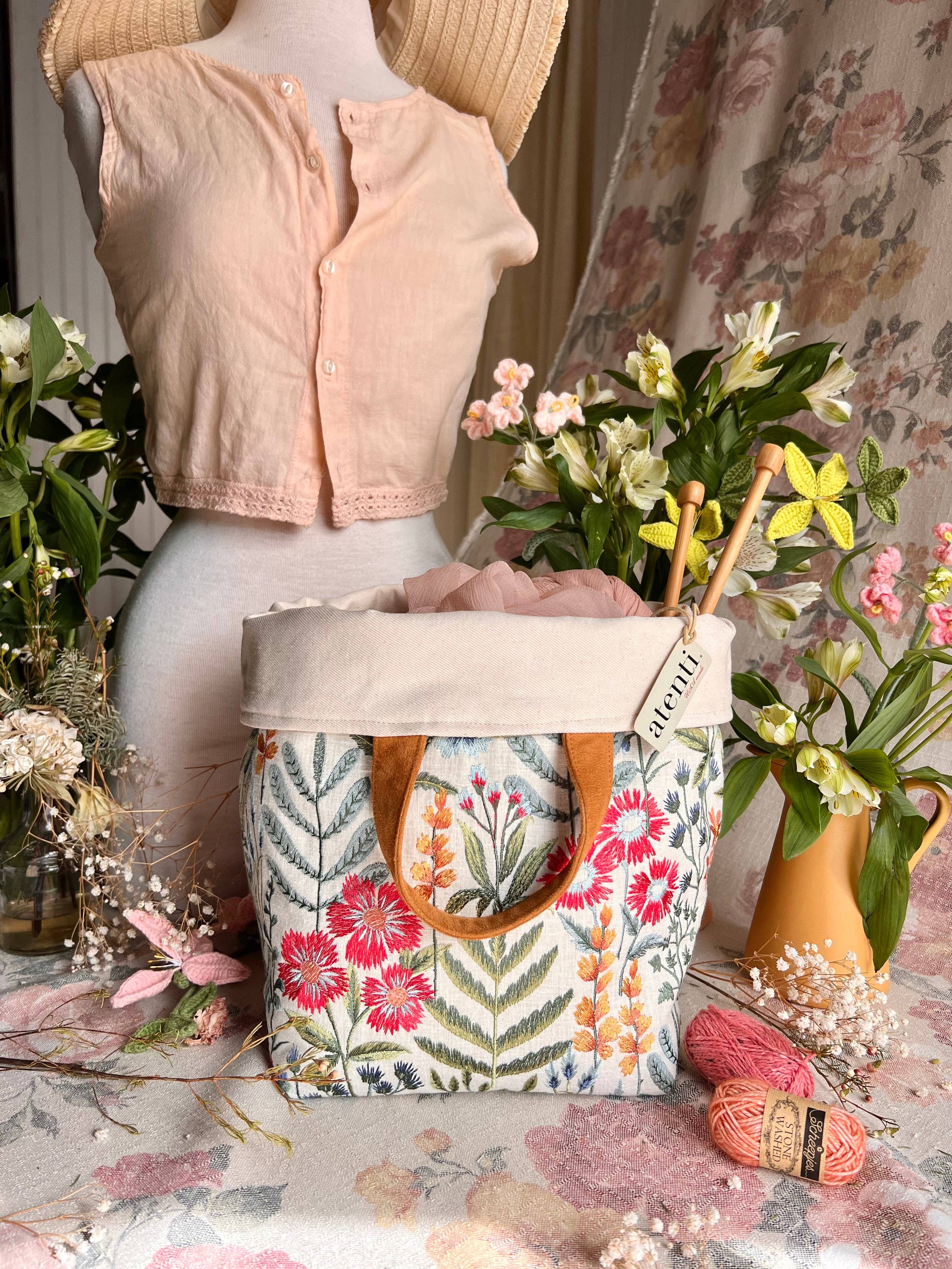 Atenti – Großhandel Tragetasche – Damen – Projekt-Tasche für Stricken und Häkeln: Wildflower Hope von Atenti8