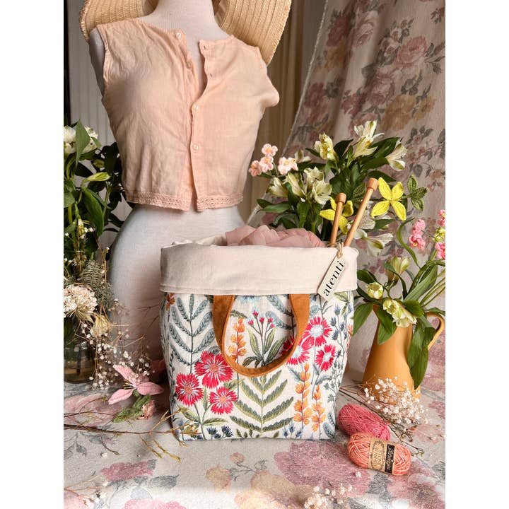 Atenti – Sacola - Mulher por atacado – Saco Organizador de Tricô e Crochet Project: Wildflower Hope8