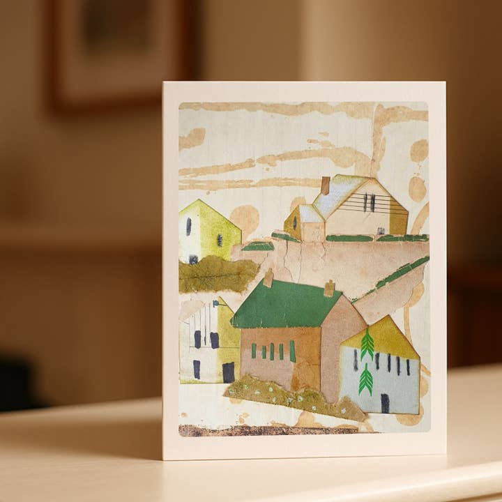 The Village Greetings Card, Pack Of 10 for wholesale by Kin Press Cards