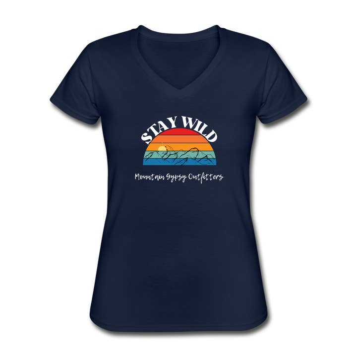 Stay Wild V-neck Tee for wholesale by Mountain Gypsy Outfitters