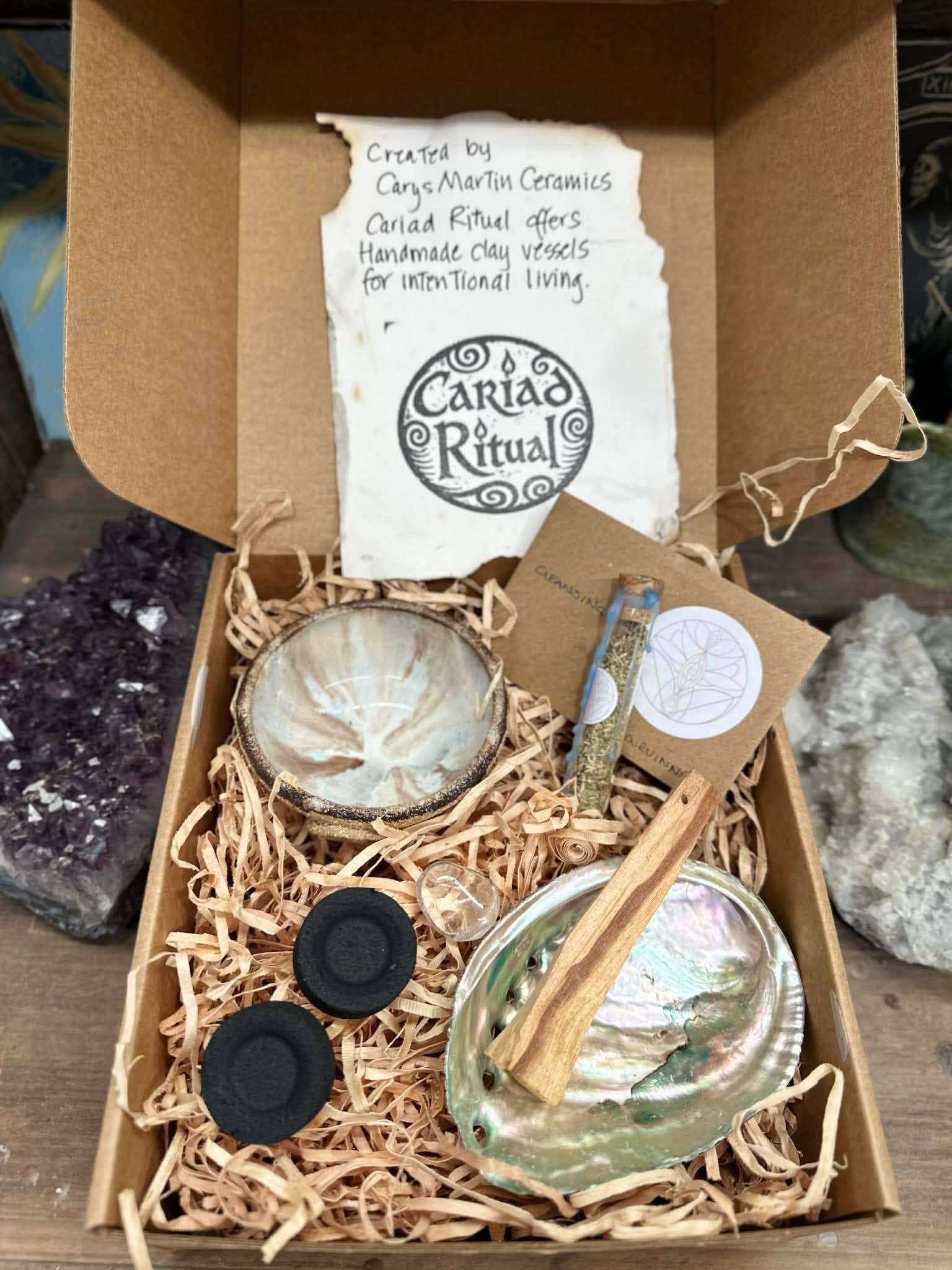 Carys Martin Ceramics - Wholesale Meditation Supplies - Cariad Ritial Kit - Cleanse5