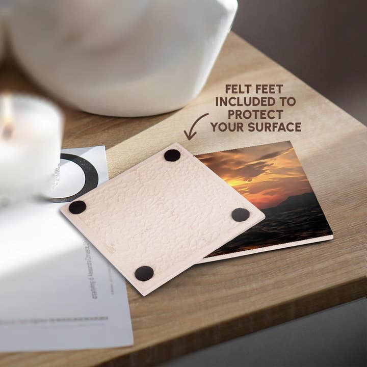 3dRose - Wholesale Coasters - 3dRose, Burned Horizons Sunset Over The Aegean Painting, Coaster3