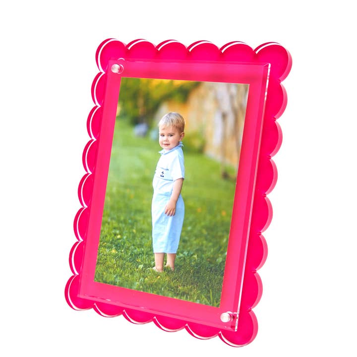 SCALLOP FRAME - PINK for wholesale by Tara Wilson Designs