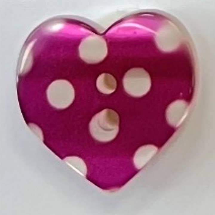 NEMARK - Wholesale Sewing Button/Snap - HEART-SHAPED BUTTON WITH POLKA DOT PRINT1