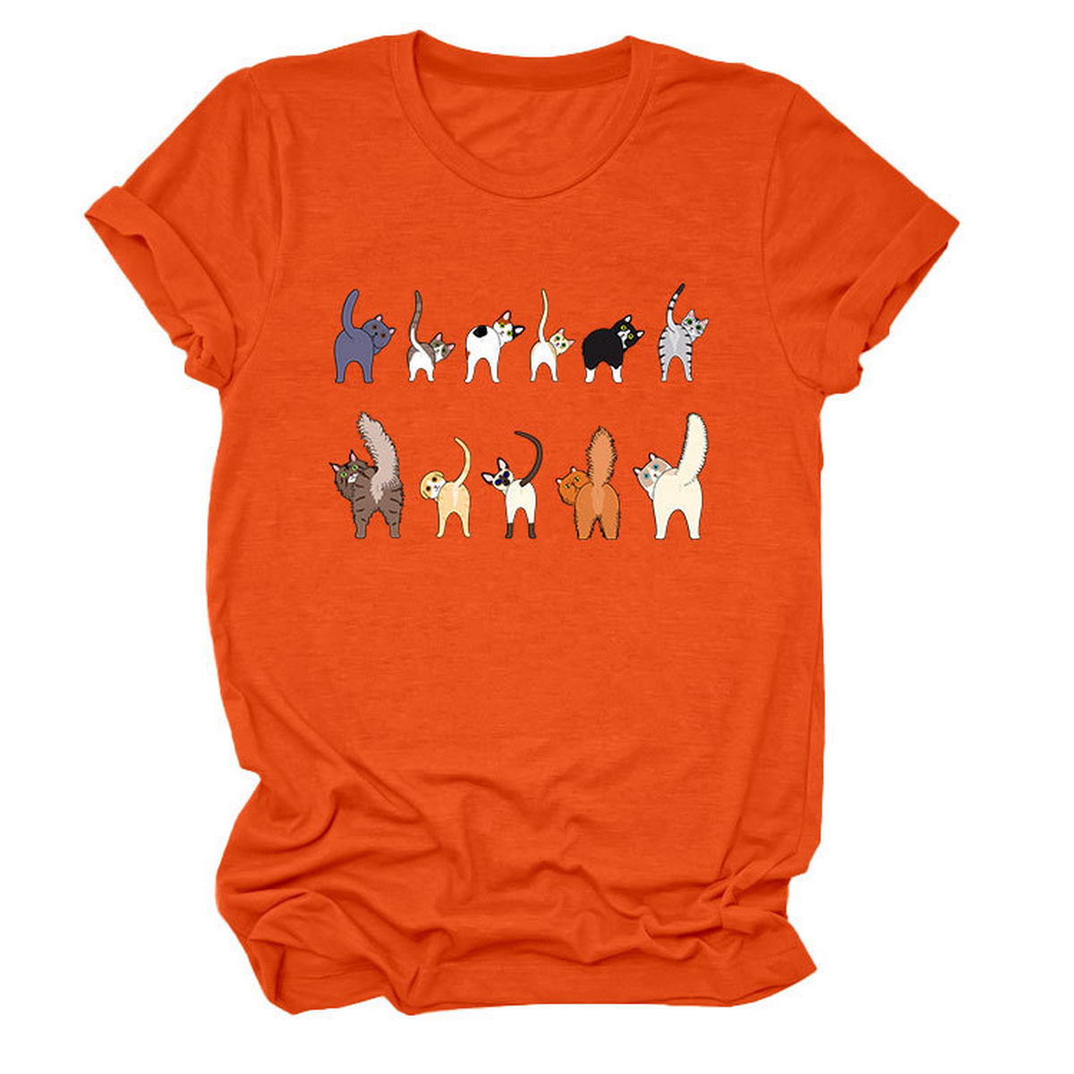 ACCITY - Wholesale T-Shirt (Graphic) - Unisex - Cute Cat Graphic Tee – 11 Cats Turn Around_CWTTS149520