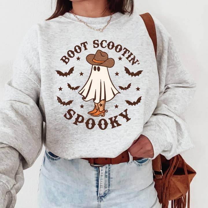 Rustic Revival Boutique - Wholesale Graphic Sweatshirt - Women's - Boot Scootin Spooky2