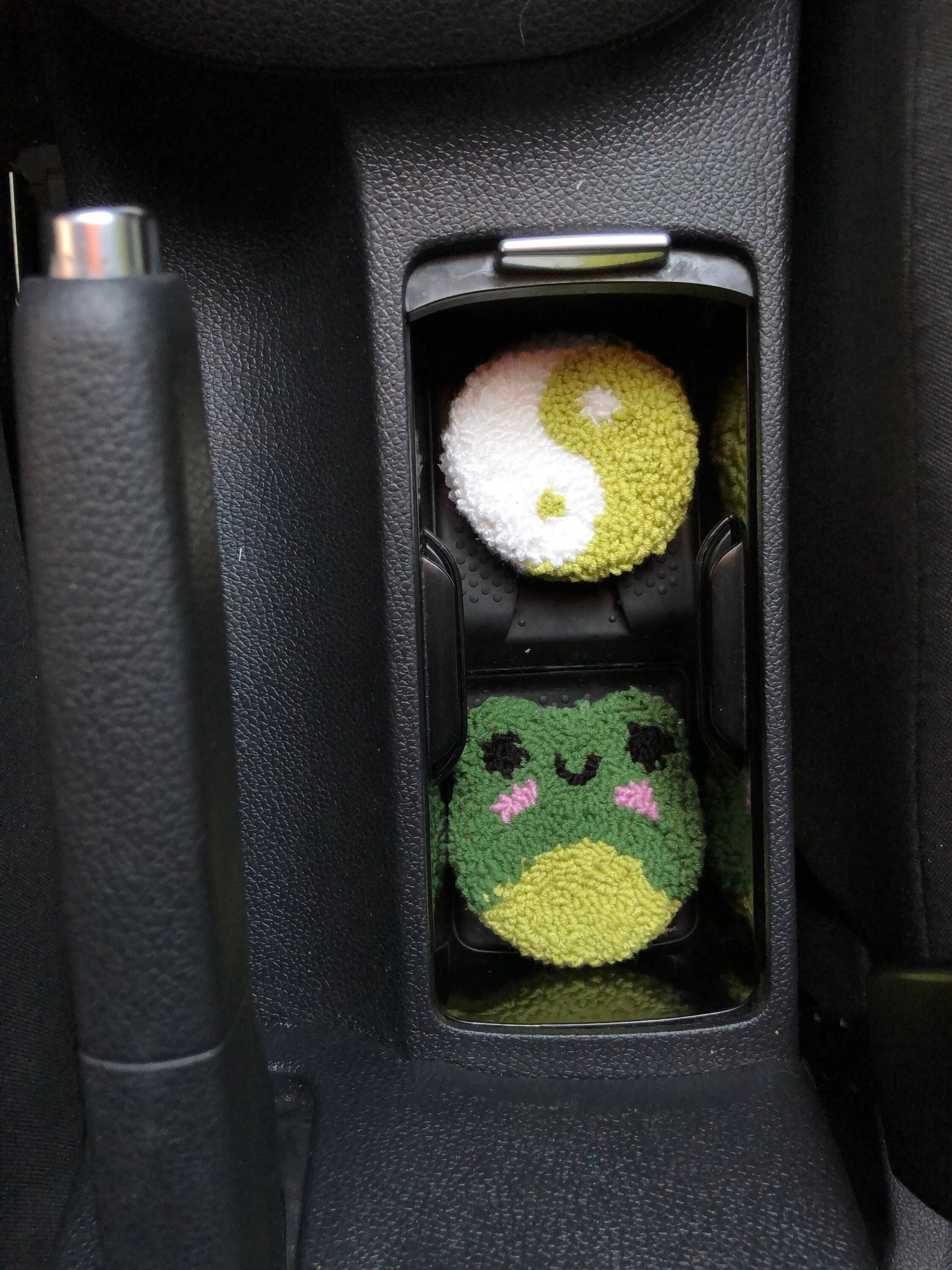 MUUDLAND – wholesale Car coaster – women's – Set Of 2 Car Coaster, Coaster For Car, Cute Frog Car AC3