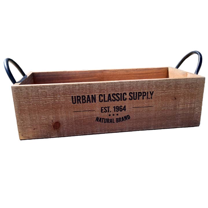 Meinposten - Wholesale Decorative Box - Wooden crate brown decorative crate shabby box fruit crate wood decor country house with handles