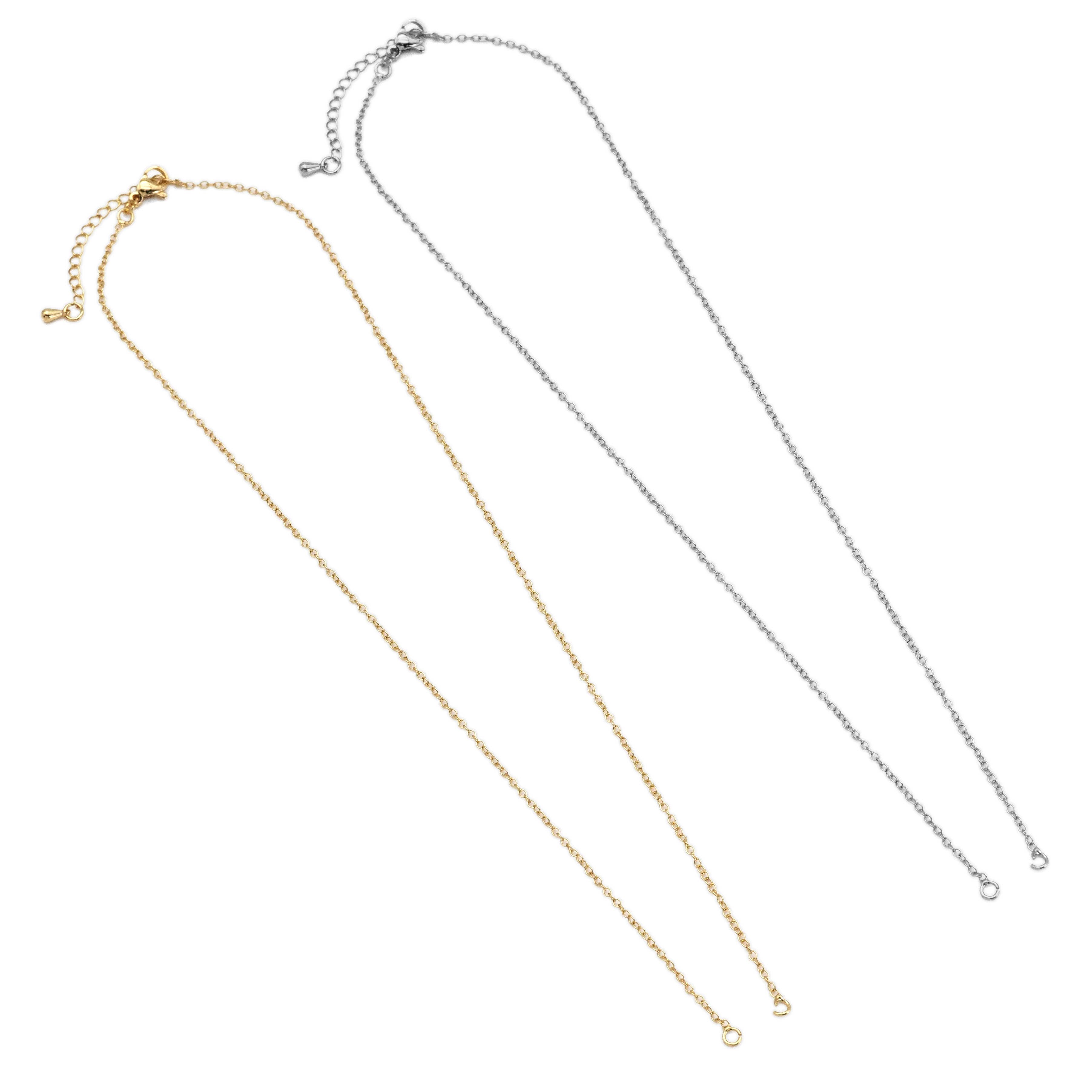 BestBeads&Beyond - Wholesale Link & Chain Necklace - 18K Gold Filled Trace Oval Link Chain Necklace, Sku#JD084