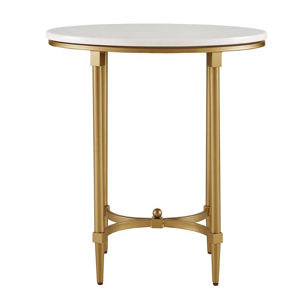 Olliix - Wholesale Side Table - White Marble Tabletop End Table with Gold Base3