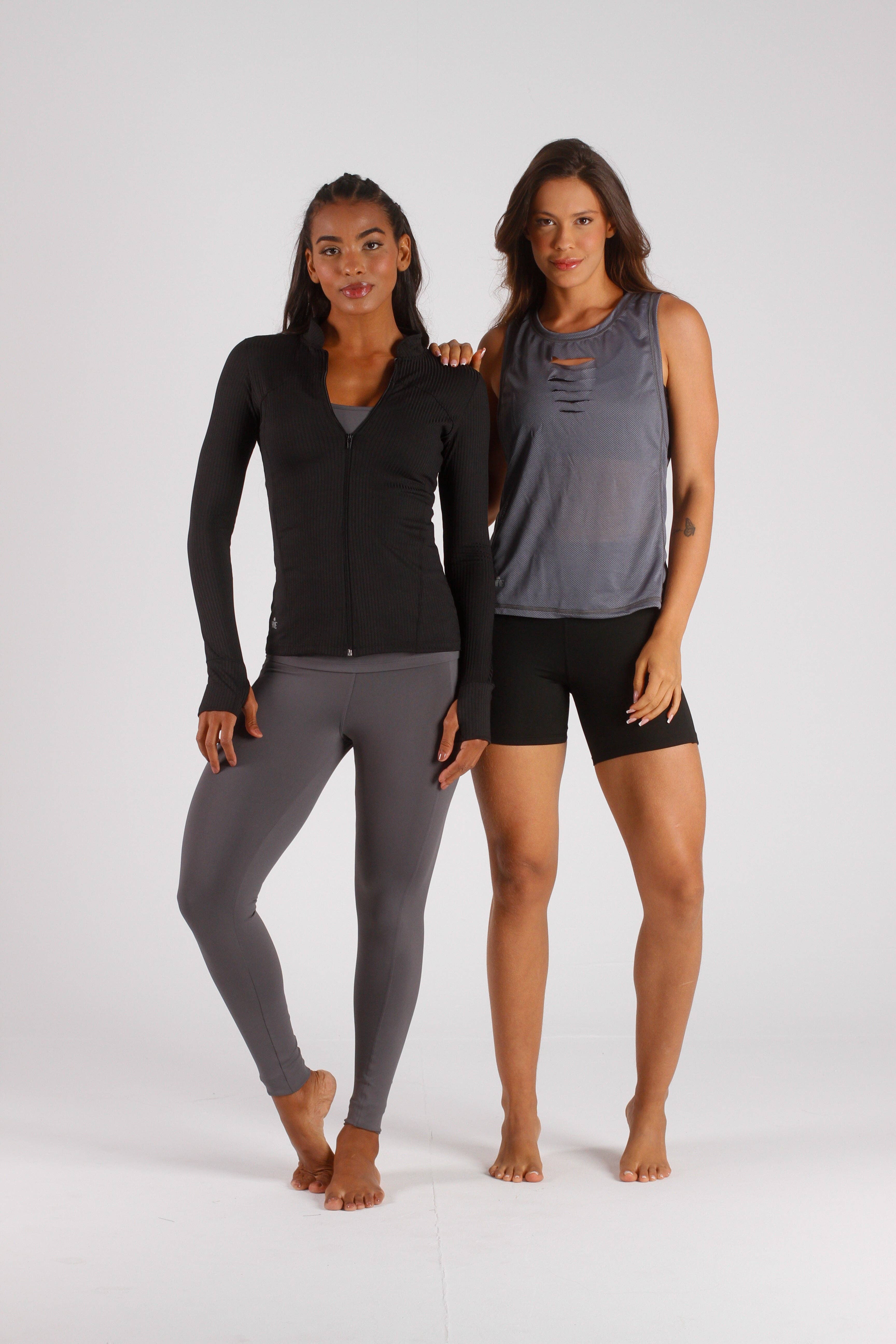 Cloud9ine Activewear - Wholesale Trainingsjack - Dames - Zwarte geribbelde jas13