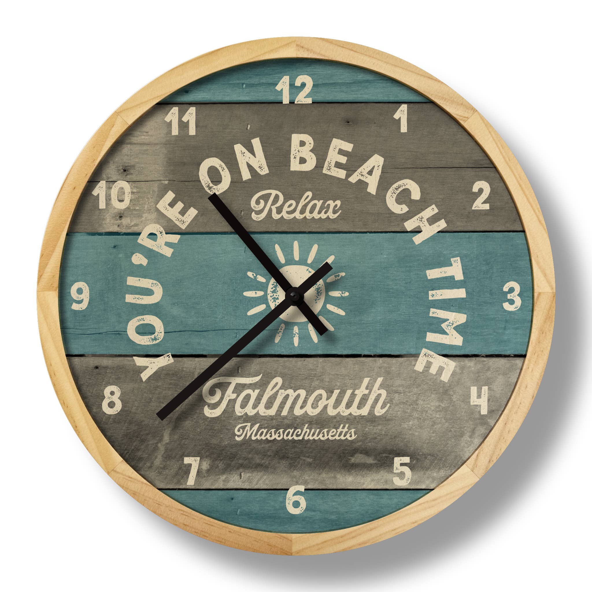 Local Time Clock Co. - Wholesale Wall Clock - Personalized Beach Time Wall Clock - 12" Diameter1