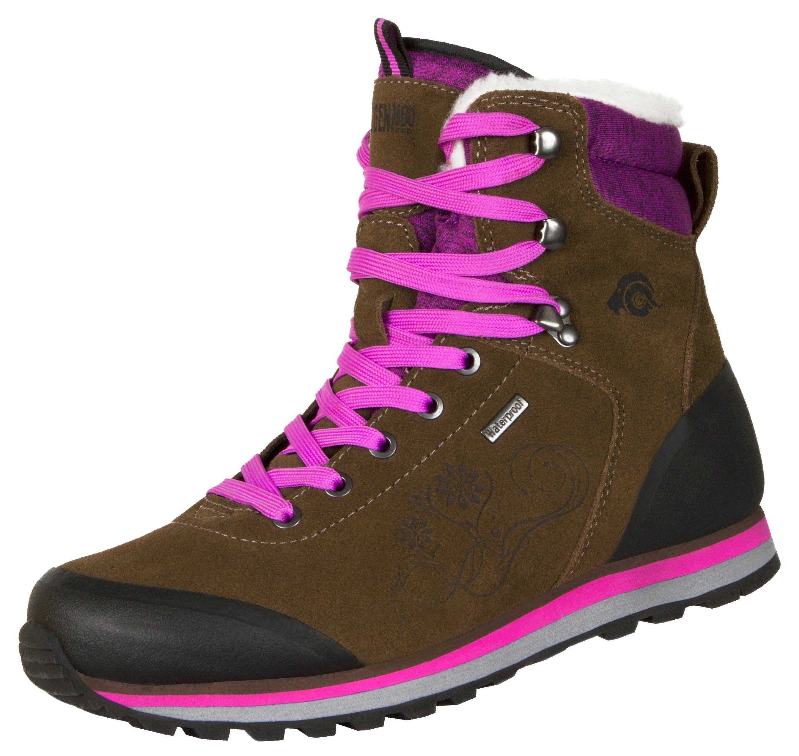 Braun-Lila GUGGEN Mountain HPM59 Stivali da trekking e escursionismo da donna, imbottiti con lana vera, impermeabili - B-Ware in vendita all'ingrosso su Faire5