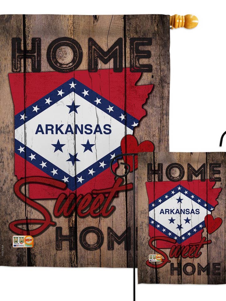 State Arkansas Home Sweet Americana States Decor Flag for wholesale by Two Group Flag Co