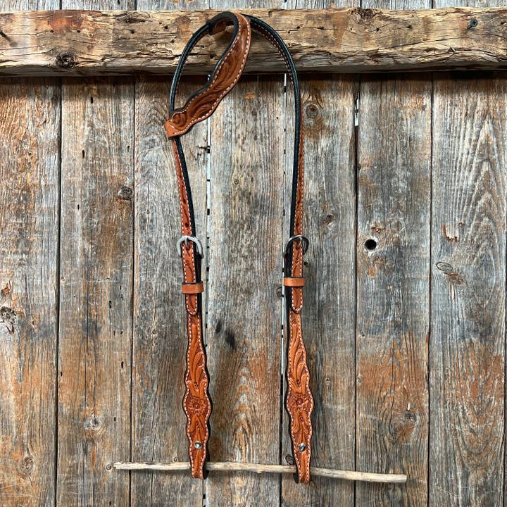 Óleo Leve Floral Scalloped One Orelha Headstall/Bridle por atacado de Rodeo Drive