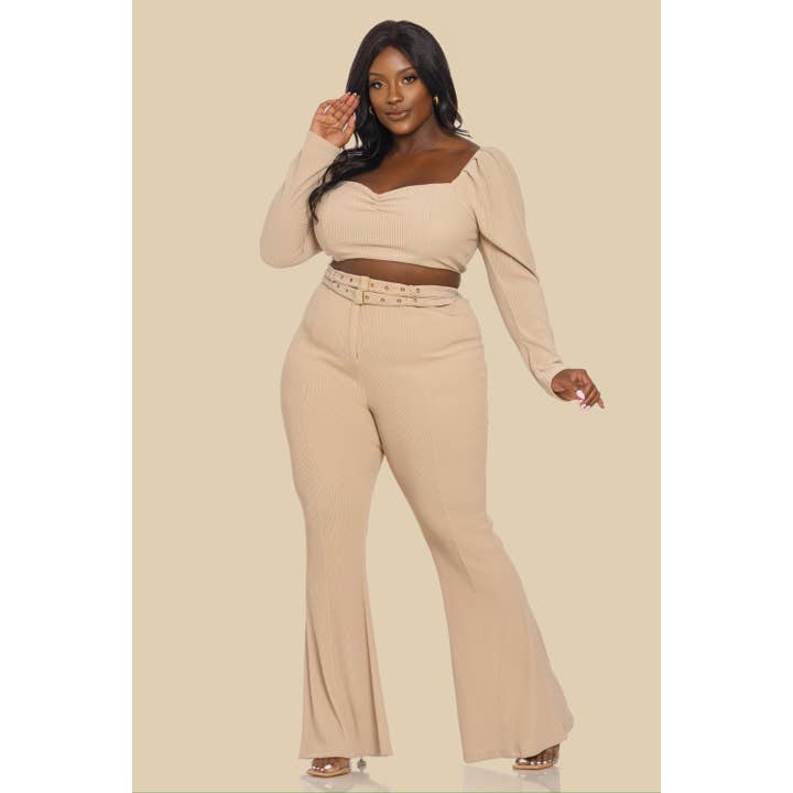 PANTALONES ANCHOS CON CAMISETA SIN MANGAS LARGAS PLUS para venta al por mayor de The Sang