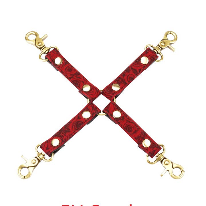 Kinbaku Ukiyoe luxe rode roze leren hogtie van lamssuède voor wholesale door Liebe Seele