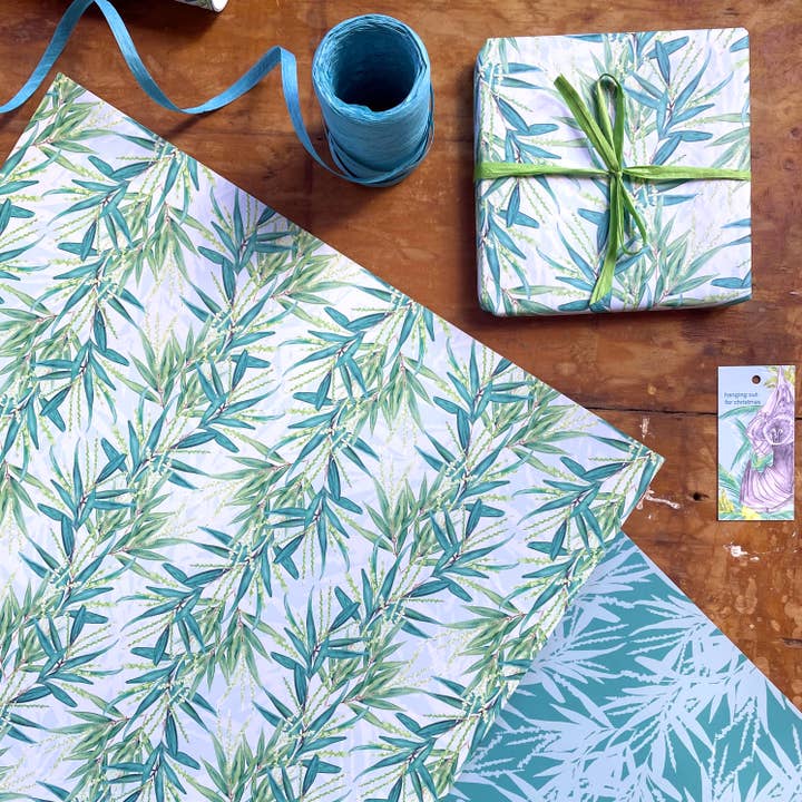 Australian Floral Gift Wrap Duo - Melaleuca for wholesale by Fabriculture