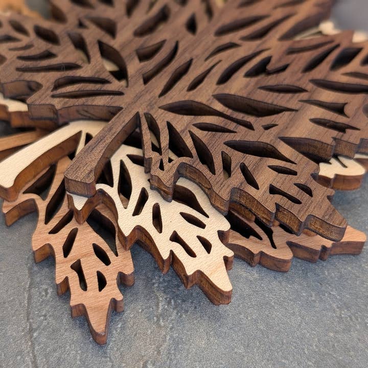 Foxwood Gifts Canada - Wholesale Coasters - Handmade Maple Leaf Coasters (Sold Singly, Bulk)1