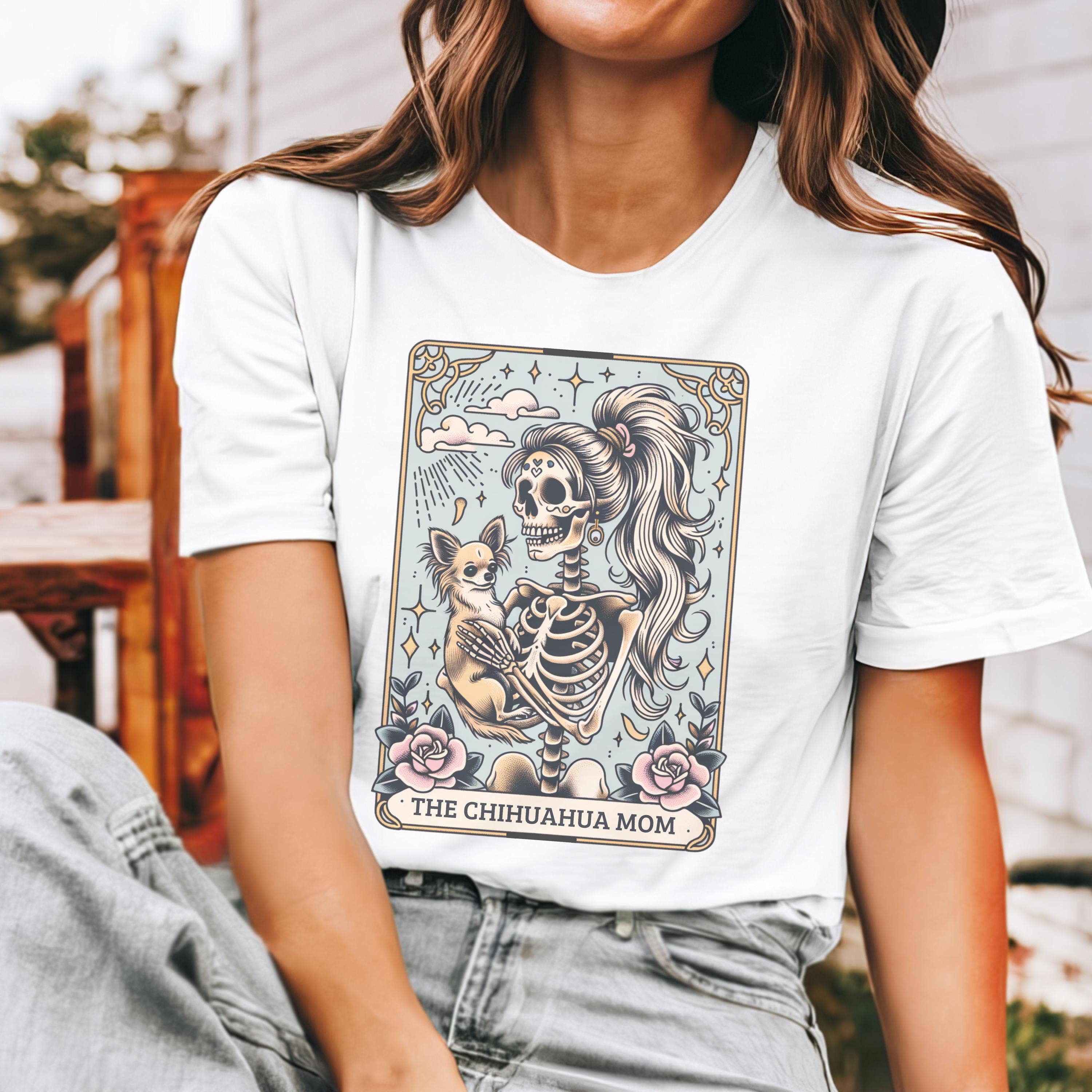 NVC Ecommerce LLC - Venta al por mayor Camiseta estampada - Mujer - Camisa de Halloween de Chihuahua, camiseta de mamá de Chihuahua, mamá de perro4