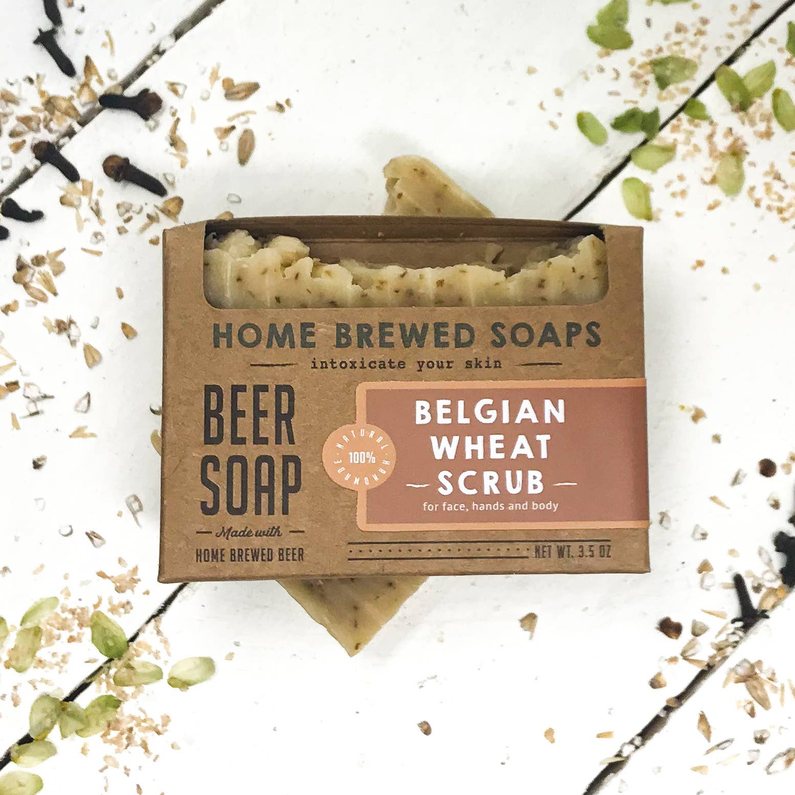 Home Brewed Soaps - Wholesale Bar Soap - Belgian Wheat Scrub Beer Soap