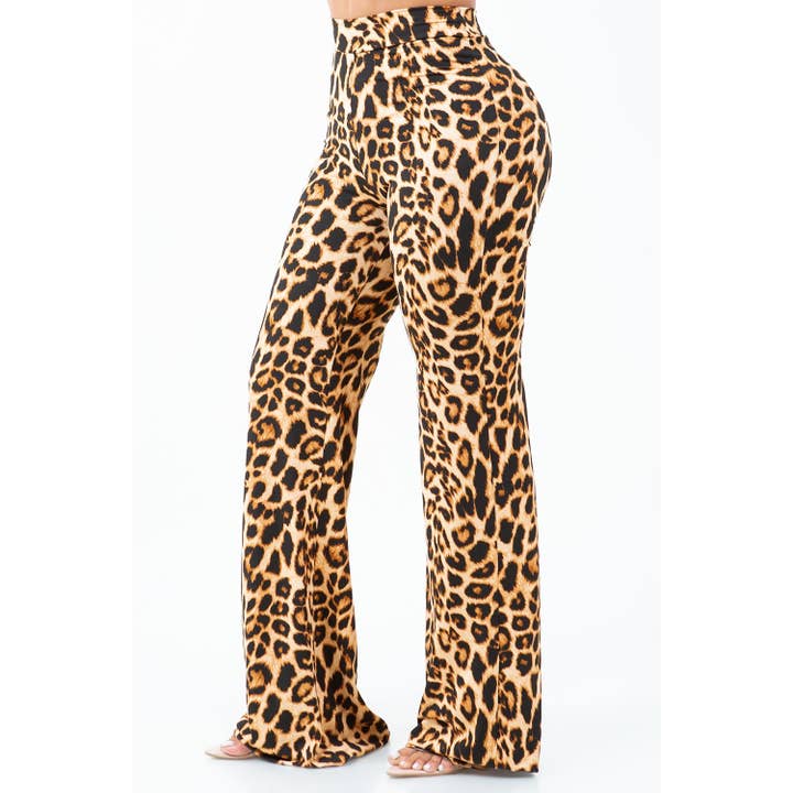 WILDLY ELEGANT LEOPARD PANTS for wholesale by Black Pearl Clothing