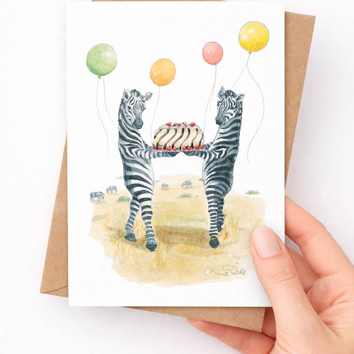 Zebrakaka Födelsedagskort för wholesale av Animo Alphabets