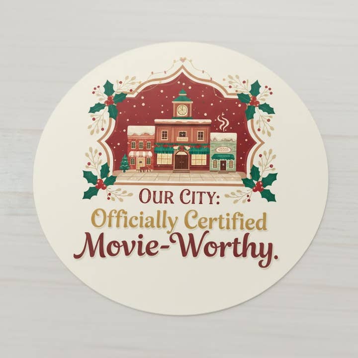 Movie Worthy City Sticker 3" for wholesale by Christmas All Over