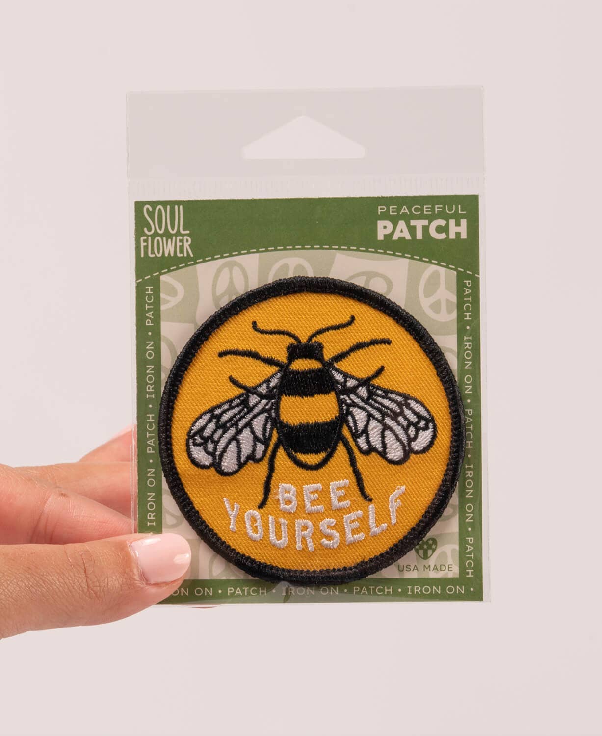 Soul Flower - Vente Écusson - Patch thermocollant "Bee Yourself" - Patch abeille1
