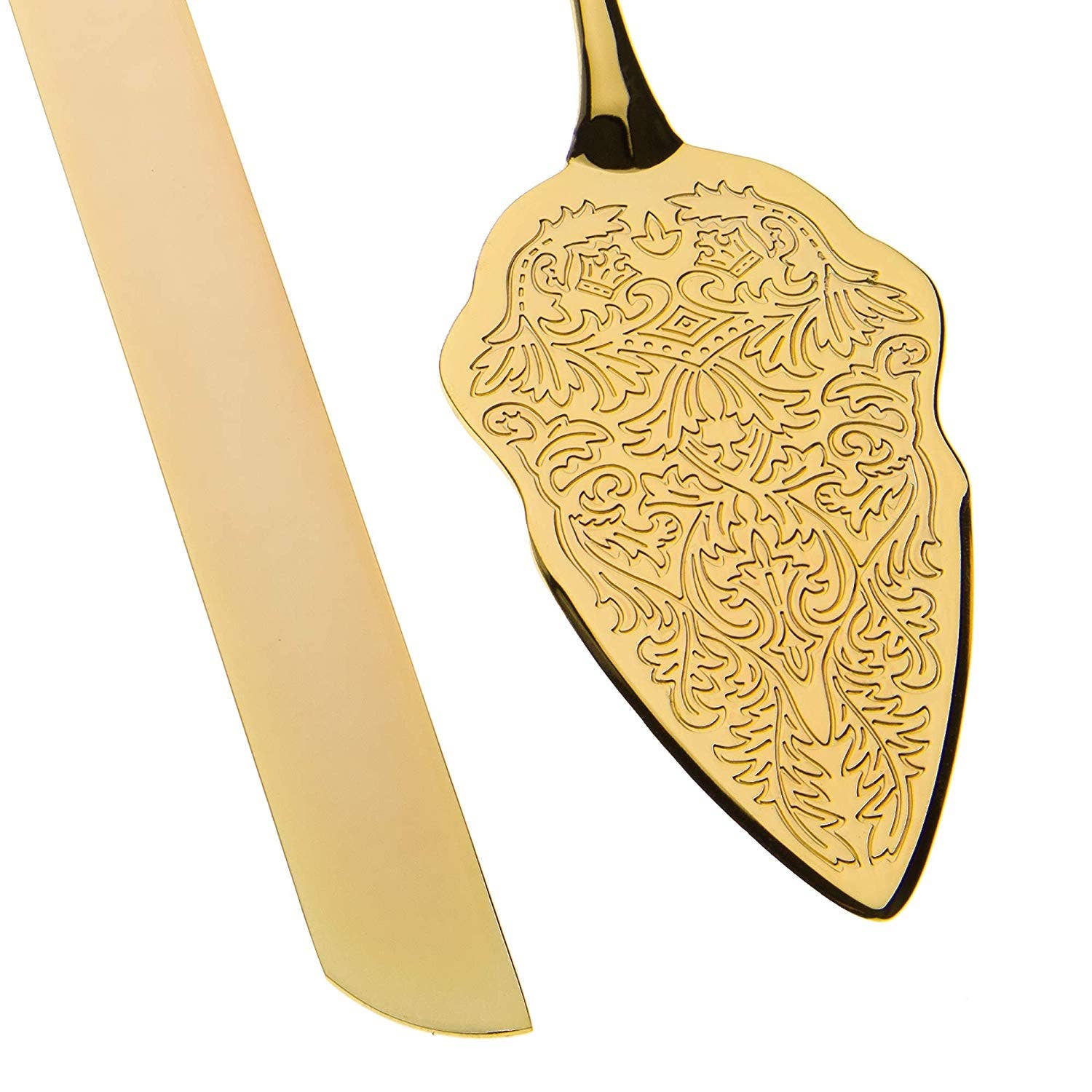 Ella Celebration - Wholesale Serving Utensil - Wedding Cake Knife & Server Set - Elegant Gold1