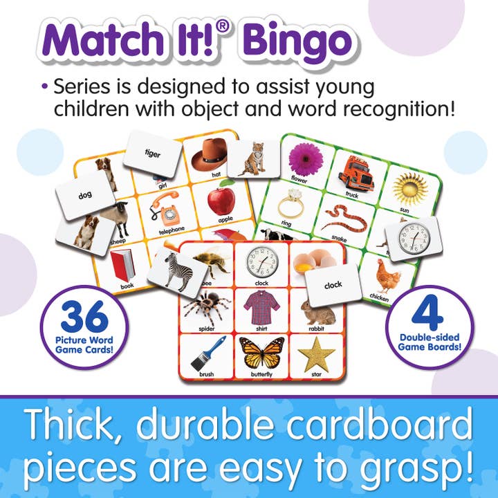 University Games - Wholesale Brain Game - Kids - Match It! Bingo - Picture Word2