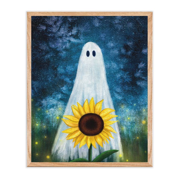 Sunflower Ghost Art Print for wholesale by Green Artist Designs
