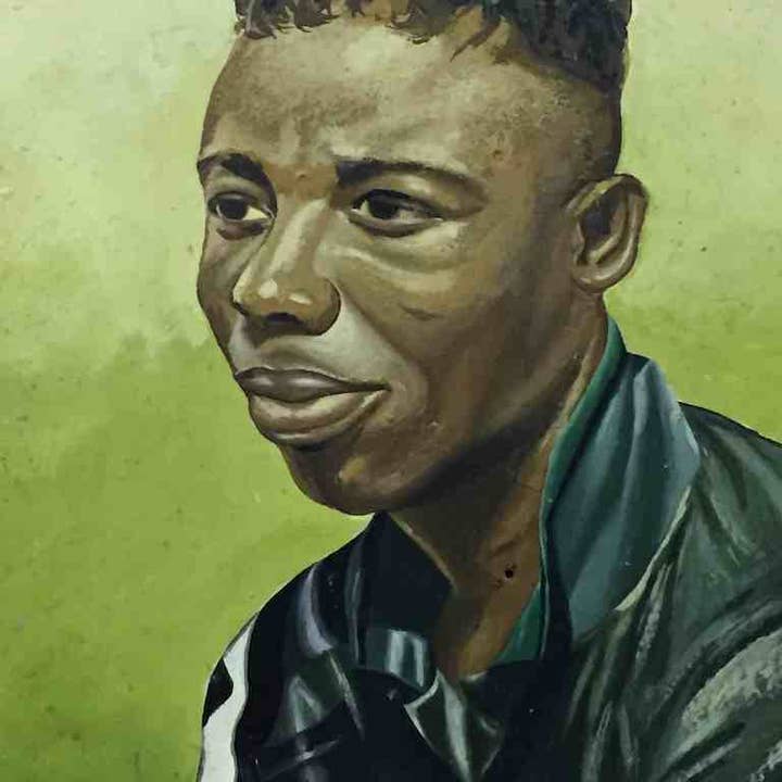 The Niger Bend – wholesale Målning/Teckning – Berömda internationella ghananska fotboll fotboll stjärna Mallam Yahaya kommersiell konst målning5