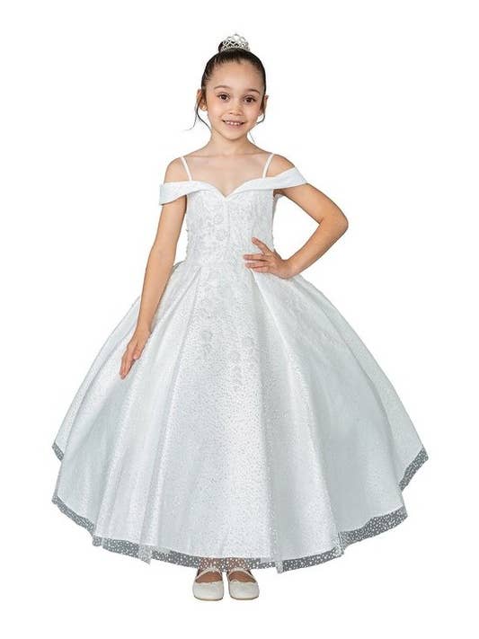 Off White Spaghetti Straps and Glitter Accents Mini Quince for wholesale on Faire