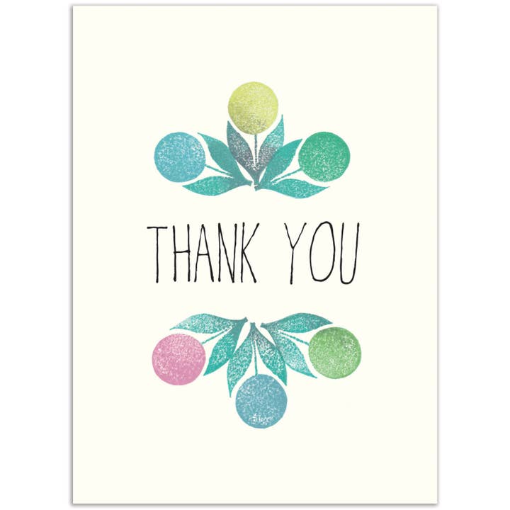 Flower Globes Blank Thank You Cards (4 bar) - Boxset for wholesale by THE FOUND