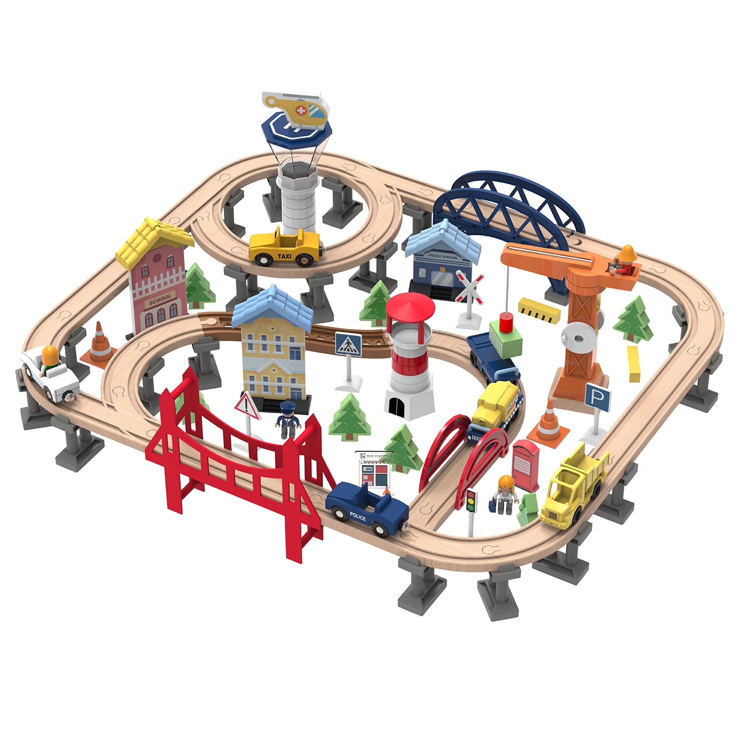 Leo & Friends - Wholesale Toy Set - Kids - Leo and Friends Railway City Set - Creative Construction Kit0
