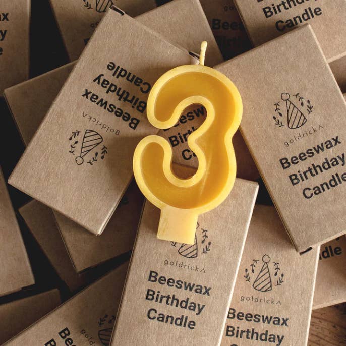 Goldrick Natural Living - Wholesale Novelty Candle - Handmade Beeswax Number Candles | 0-913