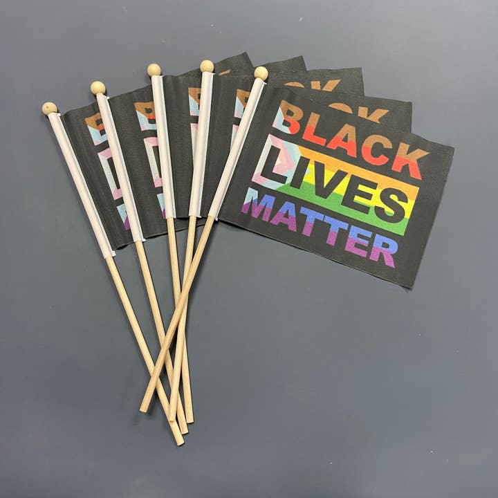 Hand Flag Black Live Matters Wooden Pole for wholesale by RAWHER