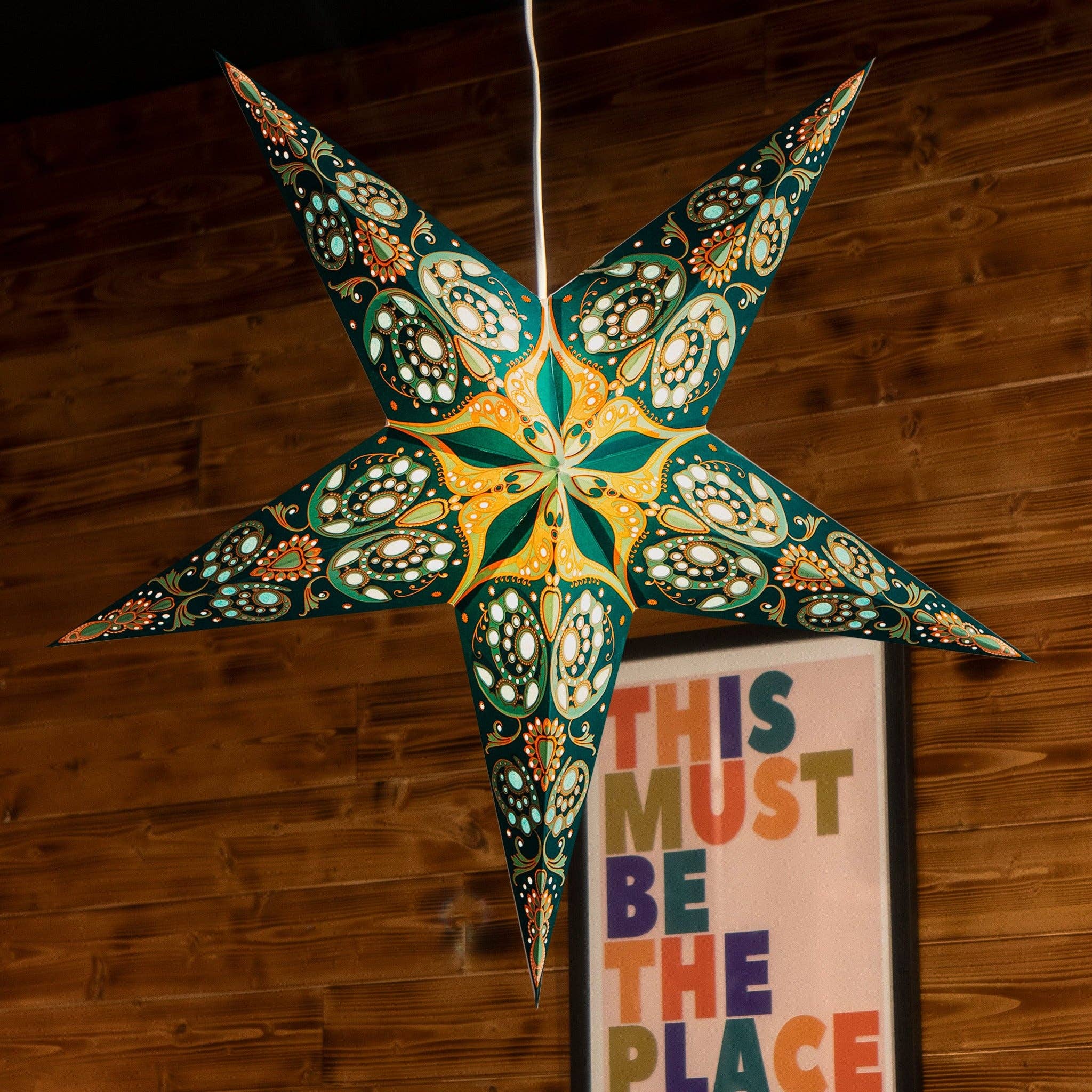 blau Paper Star Laterne - Phönix Azurblau für den Großhandel auf Faire1