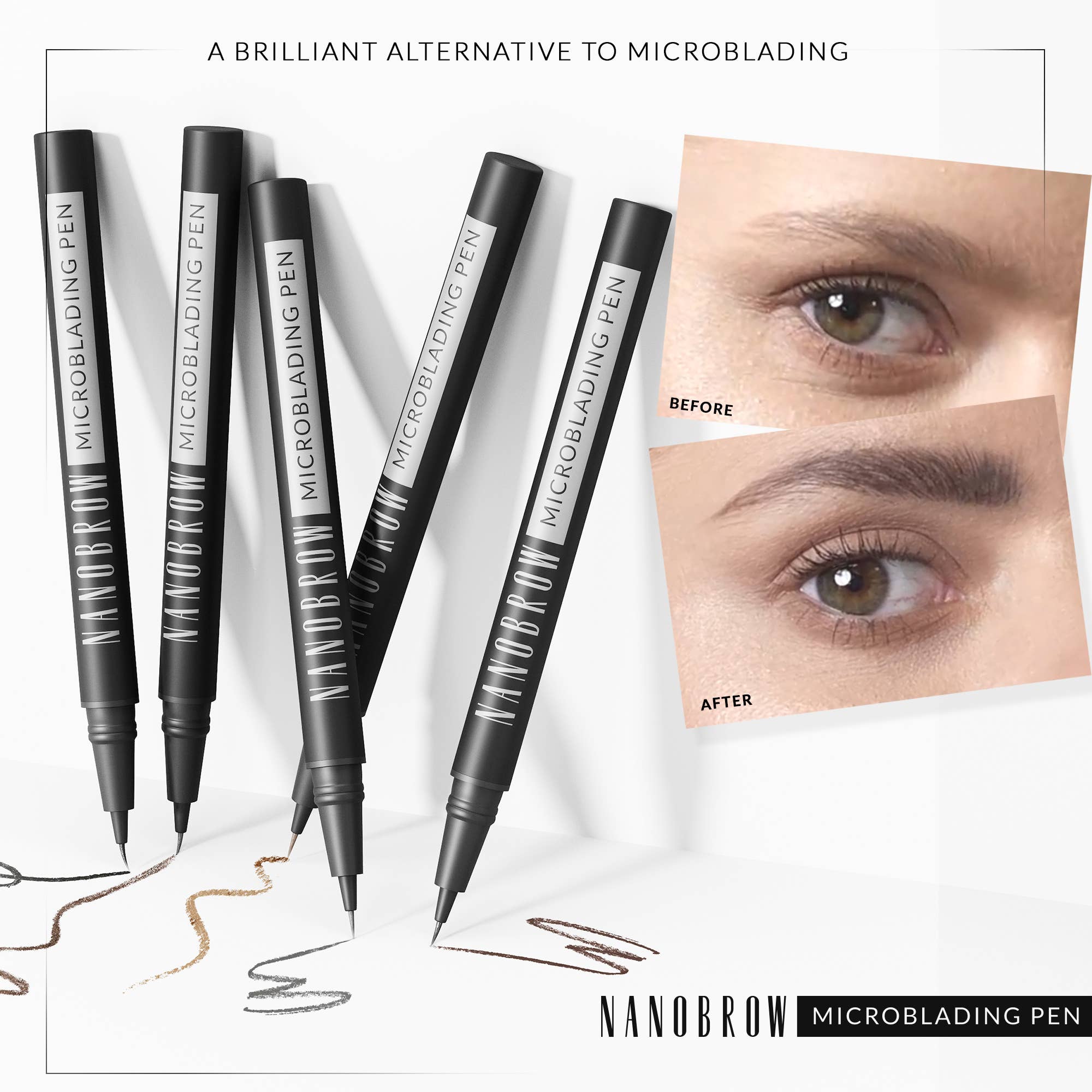 Everett Cosmetics - Wholesale Eyebrow Pencil/Filler - Nanobrow Microblading Pen Ash Blonde- brow makeup pen1