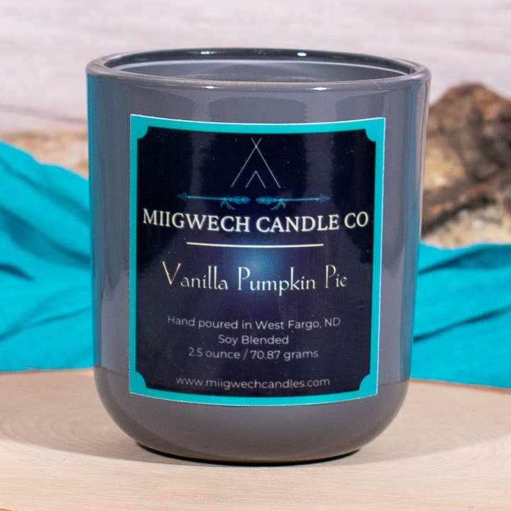 Vanilla Pumpkin Pie 2.5 oz Candle for wholesale by Miigwech Candle Co LLC