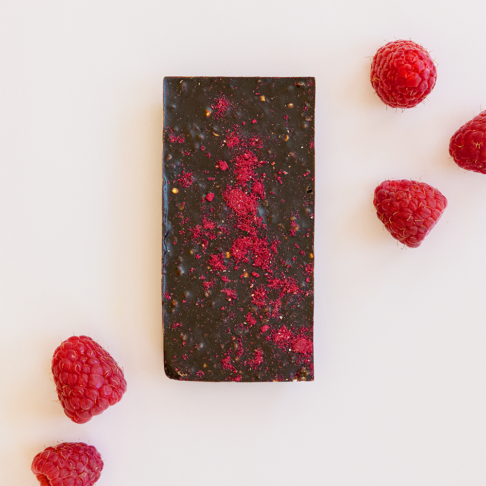 BELOVD chocolate - Wholesale Chocolate Bar - Raspberry Cocoalina vegan, dark Chocolate Bar1