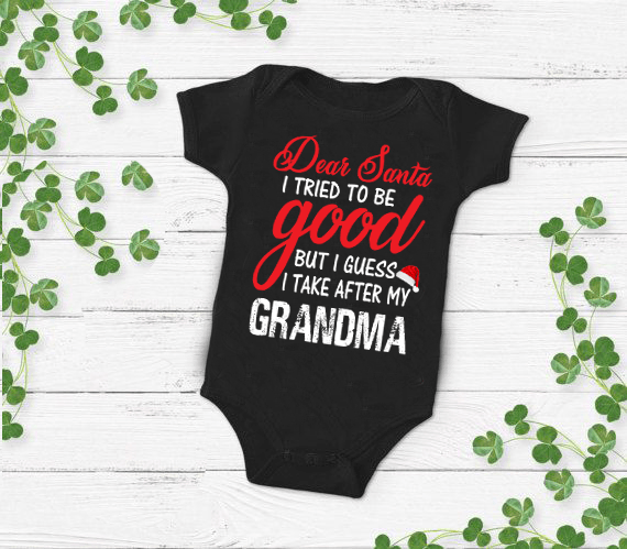 Black Dear Santa I Tried To Be Good -  Graphic Kids Tee Shirt for wholesale on Faire1