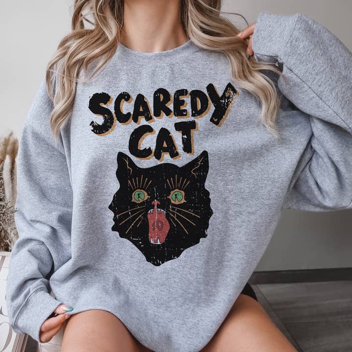 Scaredy Cat Sweatshirt for wholesale by femfetti