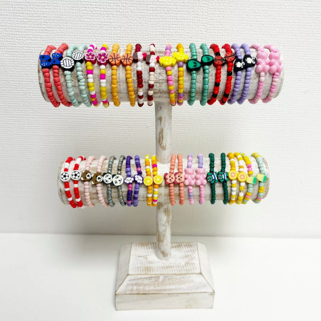 Modestideas - Venta al por mayor Pulsera de cuentas - Niños - Pulsera pequeña con smiley | Alegres joyas artesanales para niños4