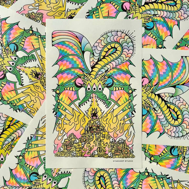 The Mad King Risograph Print | 11x17 Riso Print for wholesale by StarKeep Studio