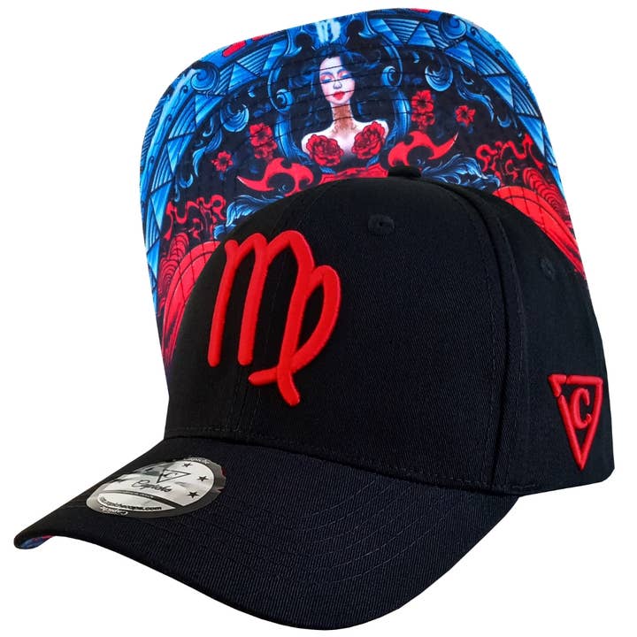 Zodiac Virgo Curved Cap - Black/Red voor wholesale door Capiche