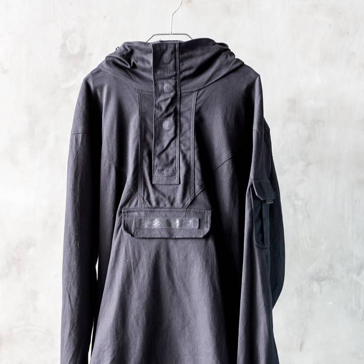 The Minimalist Pull Over Techwear Parka With Hide-A-Way Hood for wholesale by JUNGLE TRIBE