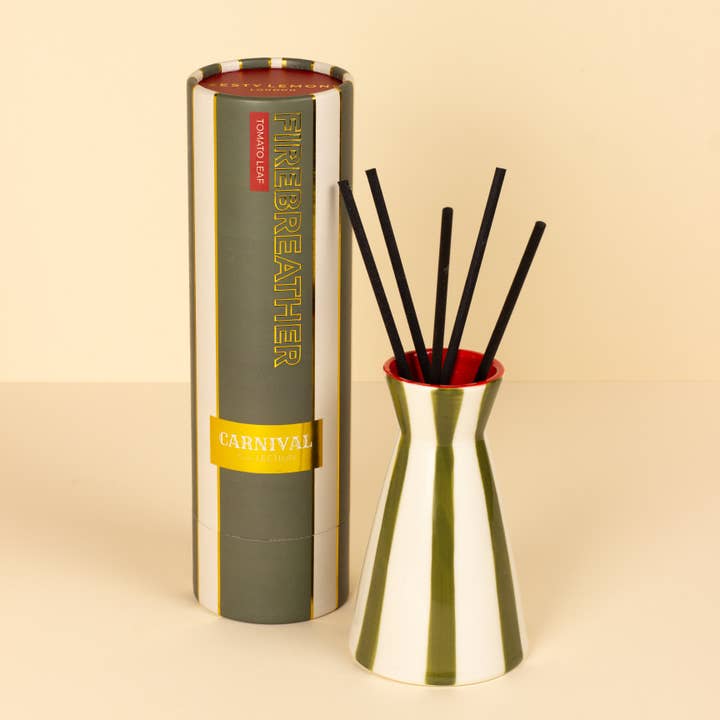 Carnival: Firebreather Olive Diffuser Tomato Leaf for wholesale by Zesty Lemons